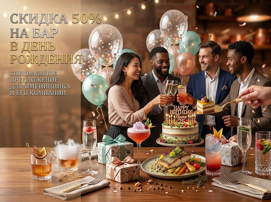 СКИДКА НА БАР ДЛЯ ИМЕНИННИКА